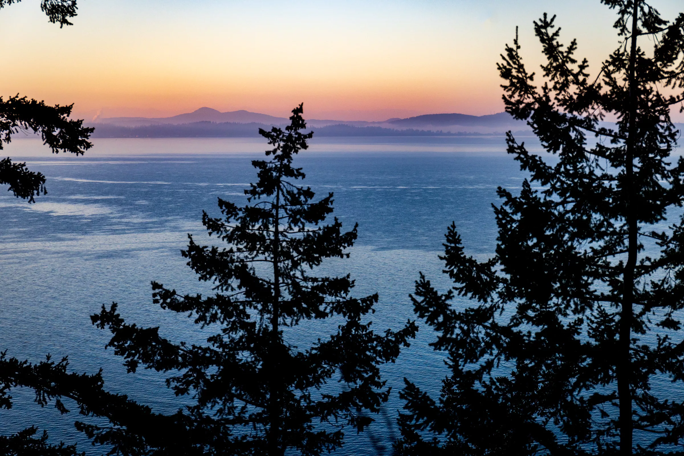 Sunrise in Whatcom Count at Larrabee State Park in Bellingham, Washington